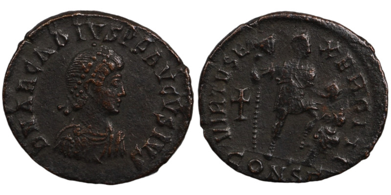 Arcadius. (383-388 AD). Follis. (18mm, 2,90g) Constantinople. Obv: DN ARCADIVS P...