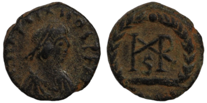 Marcian. (450-457 AD). Æ4. (7mm, 1,32g) Constantinople. Obv: diademed bust right...