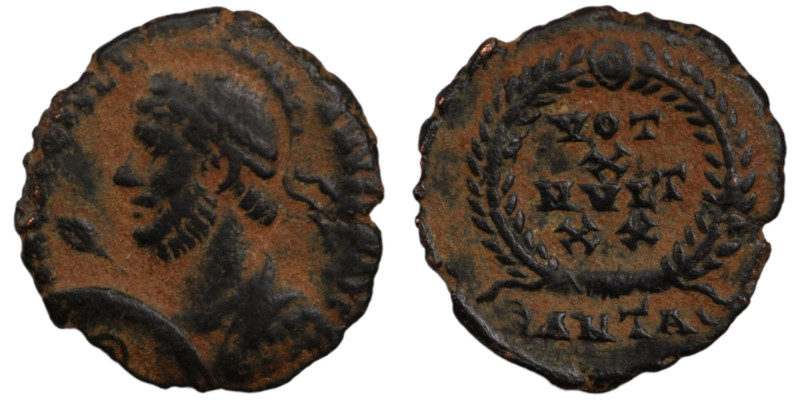 Julianus II. Apostata. (361-363 AD). Æ Follis. (19mm, 2,62g) Antioch. Obv: D N F...