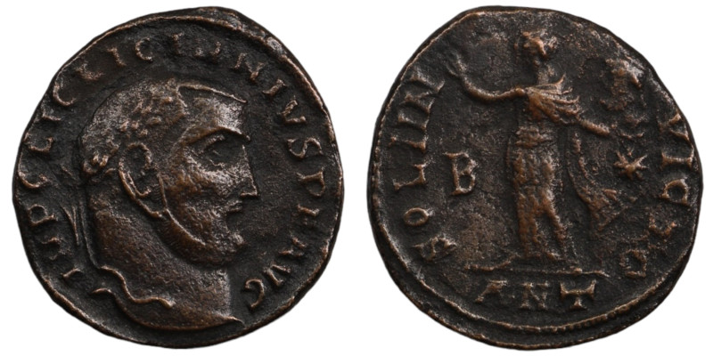 Licinius I. (312 AD). Follis. (20mm, 3,88g) Antioch. Obv: IMP C LIC LICINIVS P F...