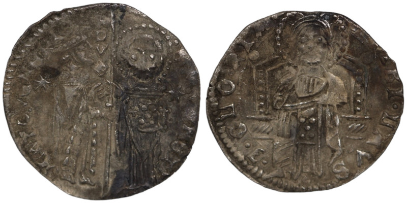 Venezia. Francesco Dandolo. (1328-1339 AD). AR Grosso. (20mm, 1,84g). Obv: Doge ...