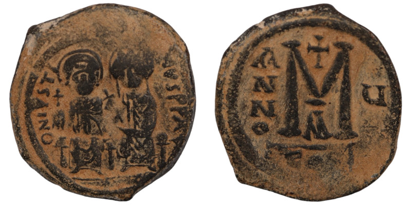 Justin II. and Sophia. (565-578 AD). Follis. (29mm, 11,93g) Constantinople. Obv:...