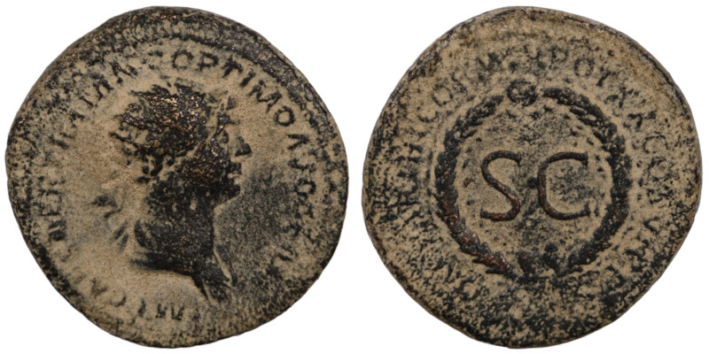 Trajan. (115-116 AD). Æ Semis. (25mm, 8,85g) Rome (for circulation in Syria). Ob...