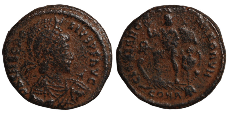 Theodosius I. (378-383 AD). Æ Follis. (21mm, 3,38g) Constantinople. Obv: D N THE...