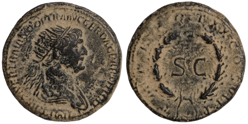 Trajan. (115-116 AD). Æ Semis. (24mm, 9,44g) Rome (for circulation in Syria). Ob...