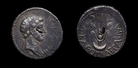 Juba II y Cleopatra Selene (25 -23 a.C). Mauritania. Denario. Ag. 3,44 g. REX IVBA; Cabeza diademada de Juba I a la derecha drapeado sobre hombro izqu...