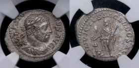 (221-222 d.C.). Heliogábalo (219-220 d.C). Roma. Denario. RIC IV.II 146. Ag. Encapsulado en NGC en AU. Atractiva. EBC. Est.180.
