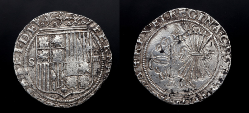 1469-1504. Reyes Católicos (1469-1504). Sevilla. 4 reales. Ag. 13,65 g. Escasa. ...