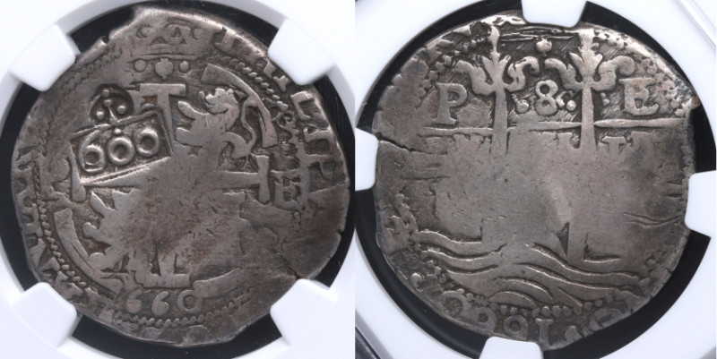 1660. Felipe IV (1621-1665). Potosí. 8 reales. A&C 629. Ag. 22,40 g. Doble fecha...