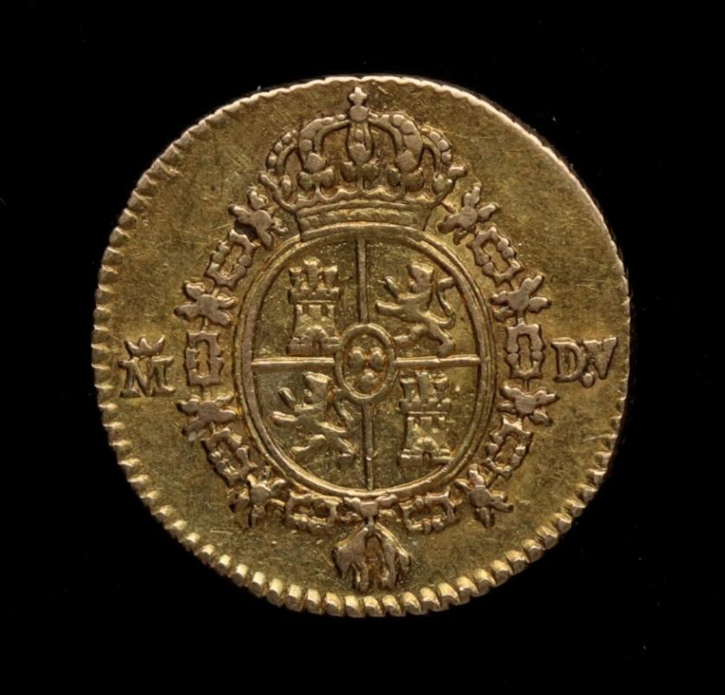 1786. Carlos III (1759-1788). Madrid. ½ escudo. DV. A&C 1280. Au. 1,72 g. MBC+. ...