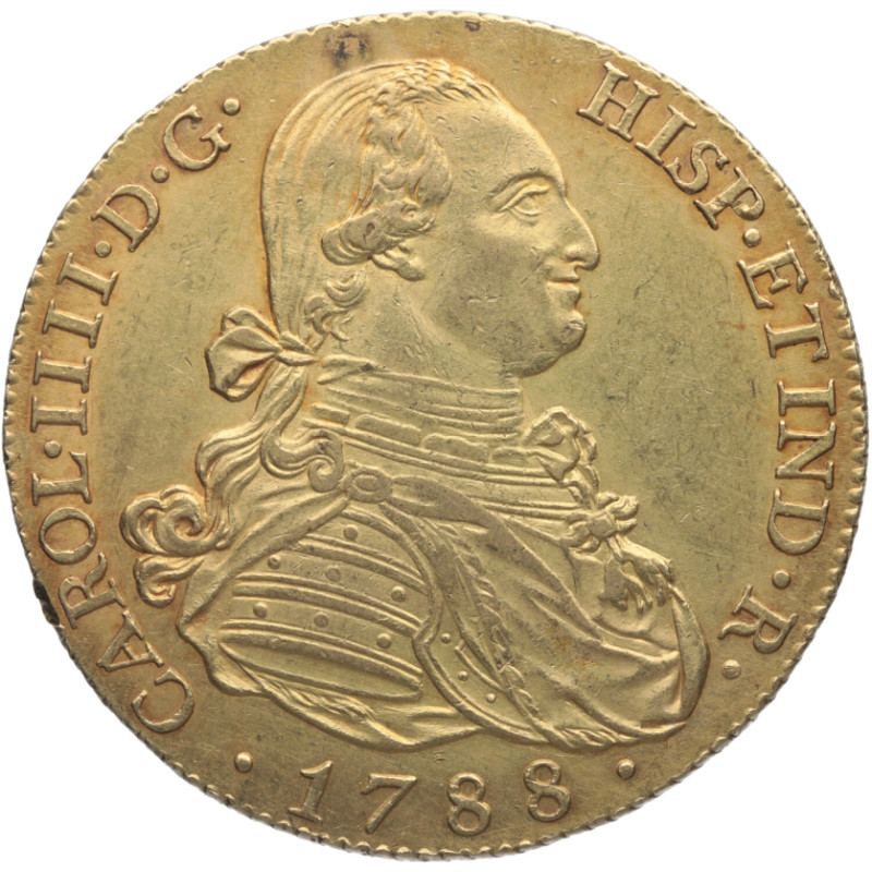 1788. MONEDA ROBADA EN Lugo Numismático. Carlos IV (1788-1808). Madrid. 8 escudo...