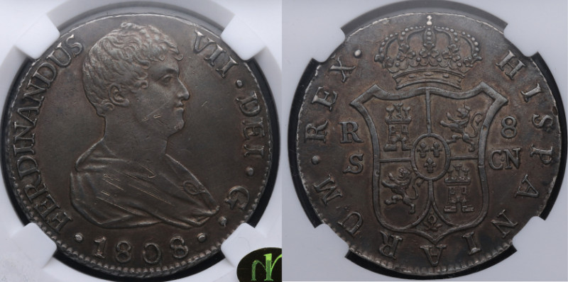 1808. MONEDA ROBADA en Lugo Numismático. Fernando VII (1808-1833). Sevilla. 8 re...