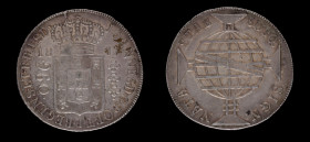 1817. Brasil. Bahía. 960 réis. B. KM# 307. Ag. 26,83 g. 960 JOANNES D G PORT P REGENS ET BRAS D /SUBQ SIGN. NATA STAB.. EBC. Est.155.