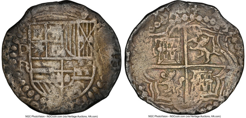 Philip III Cob 8 Reales ND (1603-1612) P-R VF35 NGC, Potosi mint, KM10, Cal-912....