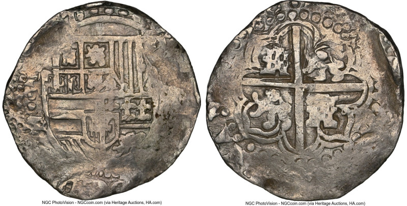 Philip IV Cob 8 Reales 1649 P-Z XF40 NGC, Potosi mint, KM-19b, Cal-1485. 27.12gm...