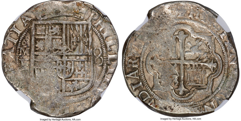 Philip III Cob 8 Reales ND (1598-1606) Mo-F AU53 NGC, Mexico City mint, KM44.2, ...