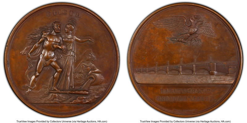 Nicholas I bronzed Specimen "Construction of the Blagoveschensk Bridge Over Neva...