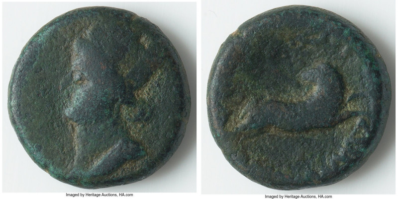 SYRIA. Damascus. Nero (AD 54-68). AE (18mm, 6.46 gm, 12h). Good. Dated Year 377 ...