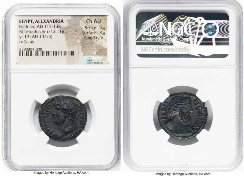 EGYPT. Alexandria. Hadrian (AD 117-138). BI tetradrachm (24mm, 13.11 gm, 12h). N...