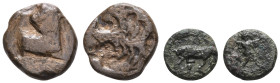 Antike Griechen
Antike Münzen Griechenland Lot aus zwei Münzen: Paestum, AE (1,85 g), 520-480 v. Chr. Av.: Poseidon mit wurfbereitem Dreizack nach re...