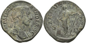 Antike Römer
Münzen Römische Kaiserzeit Severus Alexander, 231, Sesterz (17,49 g), Rom. Av.: Büste des Severus Alexander mit Lorbeerkranz nach rechts...
