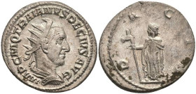 Antike Römer
Münzen Römische Kaiserzeit Trajanus Decius, 249-251, Antoninian (3,91g), Rom. Av: Büste nach rechts, darum Umschrift. Rev: Stehende Daci...
