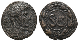 Antike Römer
Münzen der Römischen Provinzen Syrien, Antiochia, As (14,13 g), Augustus, 5/4 v. Chr. Av.: Belorbeerte Büste nach rechts und Inschrift: ...