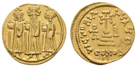 Antike Byzanz
 Heraclius mit Heraclius Constantinus und Heraclonas, 637-638, Solidus (4,37 g), Konstantinopel. Av.: Die drei Kaiser nebeneinander von...