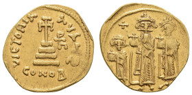 Antike Byzanz
 Herakleios mit Herakleios Constantinos und Heraklonas, 638-641, Solidus (4,44 g), Konstantinopel. Avers: Herakleios mit seinen Söhnen ...