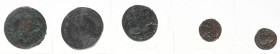 Antike Lots und Sammlungen antiker Münzen
 Kleinkonvolut 5 römischer Bronzen: Follis Maximians, Follis Galerius', Kleinfollis Constantins I., Maiorin...