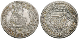 Münzen des Römisch Deutschen Reiches
 Taler, 1632, Leopold V., Hall, Dav. 3338, Felder bearbeitet, ss.