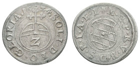 Deutschland bis 1800 Bayern Herzogtum
 2 Kreuzer (1,25 g), 1624, Maximilian I. KM 31, ss.