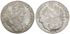 Deutschland bis 1800 Bayern Herzogtum
 Taler (27,92 g), 1775, Maximilian III. Joseph, Dav. 1954, justiert, etwas berieben, fast ss.