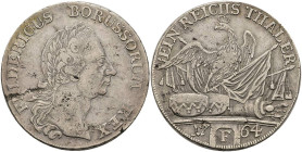 Deutschland bis 1800 Brandenburg-Preussen Königreich
 Taler, 1764, F, Friedrich II., Olding 120, Dav. 2588, Schrötlingsfehler, ss.