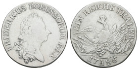 Deutschland bis 1800 Brandenburg-Preussen Königreich
 Taler (21,71 g), 1786, A, Friedrich II., Dav. 2590, Olding 70, gereinigt, s+.