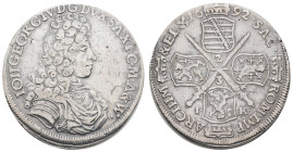 Deutschland bis 1800 Sachsen Albertinische Linie Kurfürstentum
 2/3 Taler, 1692, Johann Georg IV., Dresden,. Dav. 812; C./K. 661; Kohl 317, wz. Schrö...