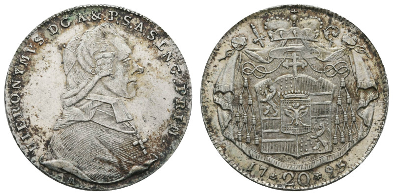 Deutschland bis 1800 Salzburg Erzbistum
 20 Kreuzer, 1795, Hieronymus Graf von ...