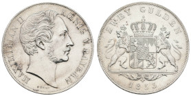 Deutschland 1800-1871 Bayern
 Doppelgulden, 1853, Maximilian II., AKS 150, J. 83, poliert, kl. Rf., vz.