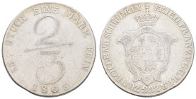 Deutschland 1800-1871 Mecklenburg-Schwerin
 2/3 Taler, 1808, Friedrich Franz I., kl. Rf., ss.
