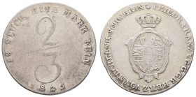 Deutschland 1800-1871 Mecklenburg-Schwerin
 2/3 Taler, 1825, Friedrich Franz I., selten, ss.
