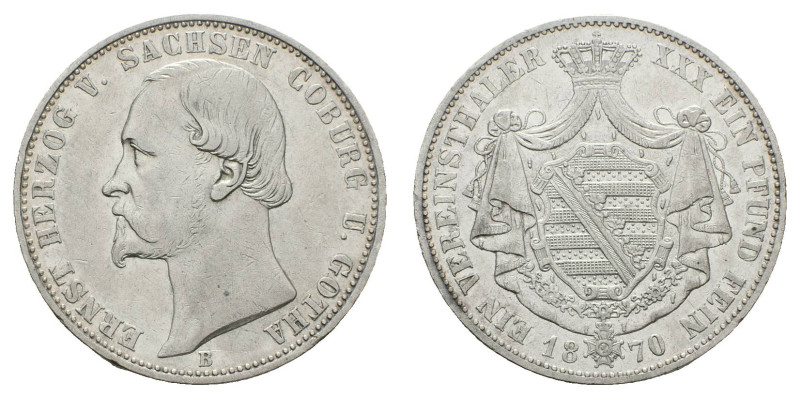 Deutschland 1800-1871 Sachsen-Coburg und Gotha
 Taler, 1870, Ernst II., AKS 103...