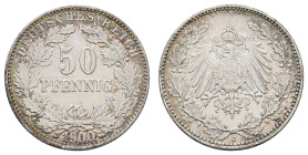 Kleinmünzen 1871-1922
 50 Pfennig, 1900, kl. Kr., ss-vz. J. 15