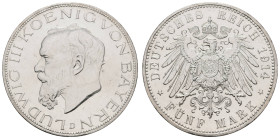 Silbermünzen des Kaiserreichs Bayern
 5 Mark, 1914, Ludwig III., kl. Rf., kl. Kr., vz-st. J. 53