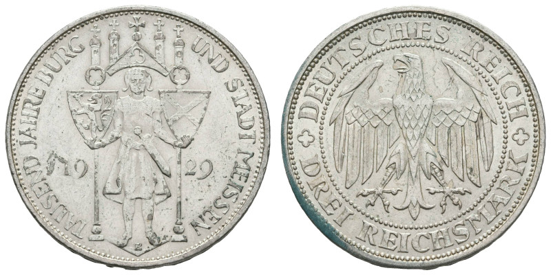 Münzen Weimar
 3 Reichsmark, 1929, 1000 Jahre Burg und Stadt Meißen, vz, J.338....