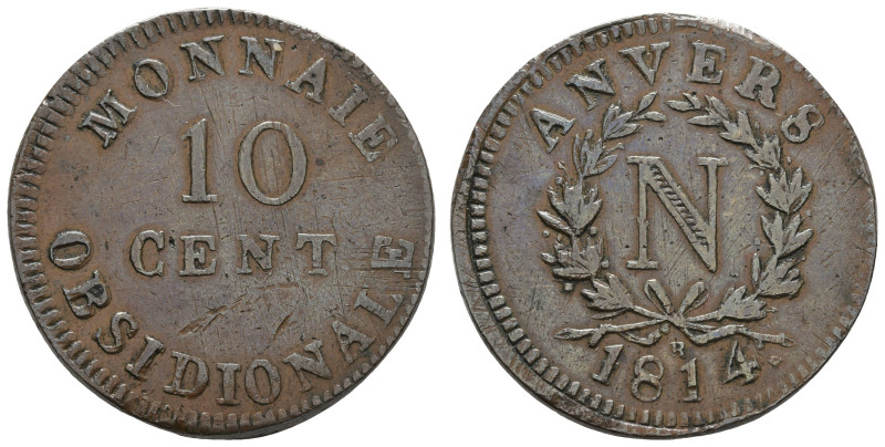 Europa und Übersee Frankreich
 10 Centimes R (24,94 g), 1814, Napoleon I., gepr...