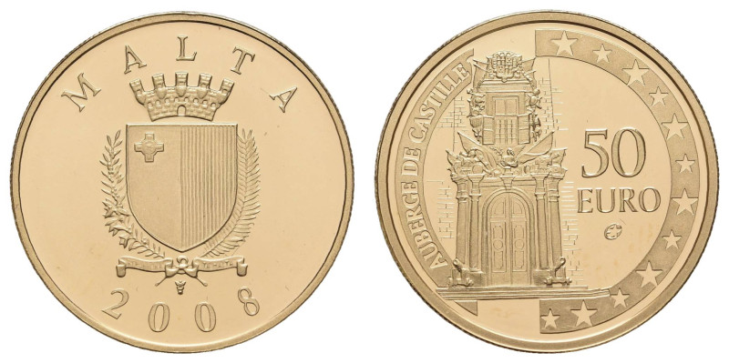 Europa und Übersee Malta
 50 Ç, 2008, Royal Dutch Mint, Auberge de Castille, nu...