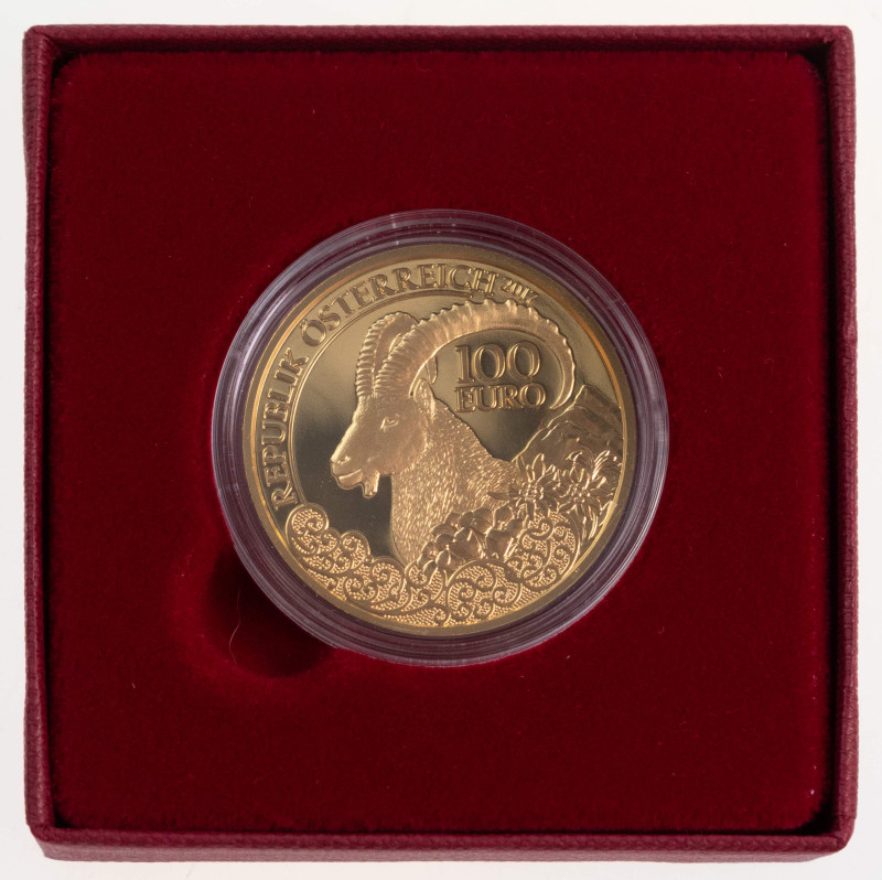 Europa und Übersee Österreich ab 1945
 100 Euro, Gold, 2017, Der Steinbock, in ...