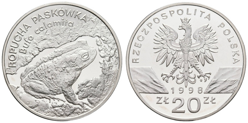 Europa und Übersee Polen
 20 Zloty, 1998, Kreuzkröte, Parchimowicz 774, in Kaps...