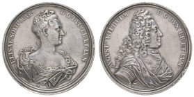 Medaillen Medaillen Deutschland vor 1900
 Braunschweig-Wolfenbüttel, Silbermedaille (59,5g), o.J. (1710), von R. Marenholz, auf die Hochzeit Elisabet...