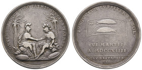 Medaillen Medaillen Deutschland vor 1900
 Ludwig Georg, unter Vormundschaft seiner Mutter Franziska Sibylla Augusta, Silbermedaille (29,12g), 1714, u...